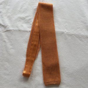 Orange Gianluca Isaia Napoli Italy Orange Silk/Linen Skinny knit tie 57.5" x 3"